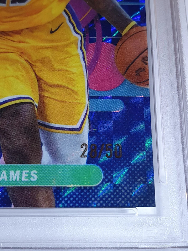 2025 Topps Finest LeBron James #165 BLUE GEOMETRIC /50 Rare - PSA 9 (POP 1)