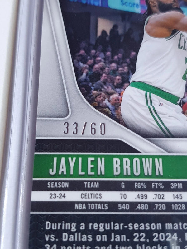 2024 Panini Prizm Jaylen Brown #139 WAVE ORANGE /60 Holo - Ready to Grade