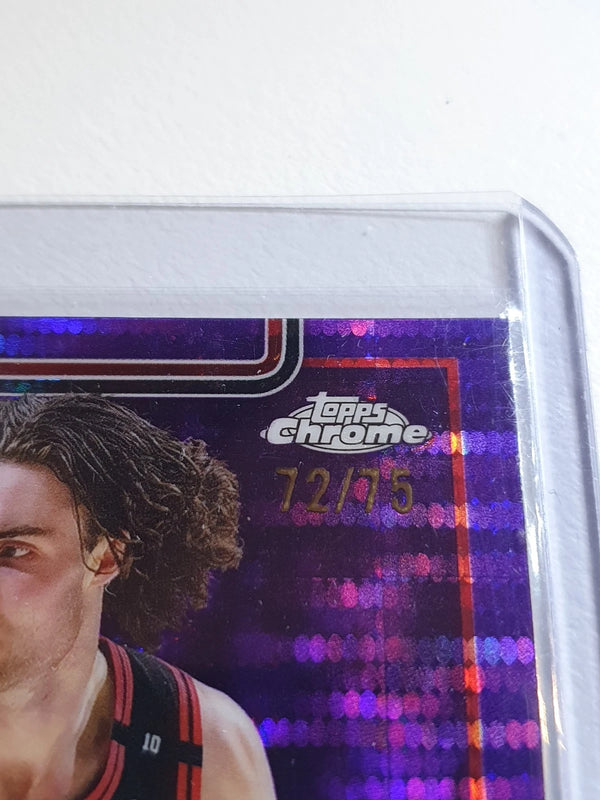 2025 Topps Chrome Josh Giddey #48 PULSAR PURPLE /75 Refractor (Bulls) - Rare
