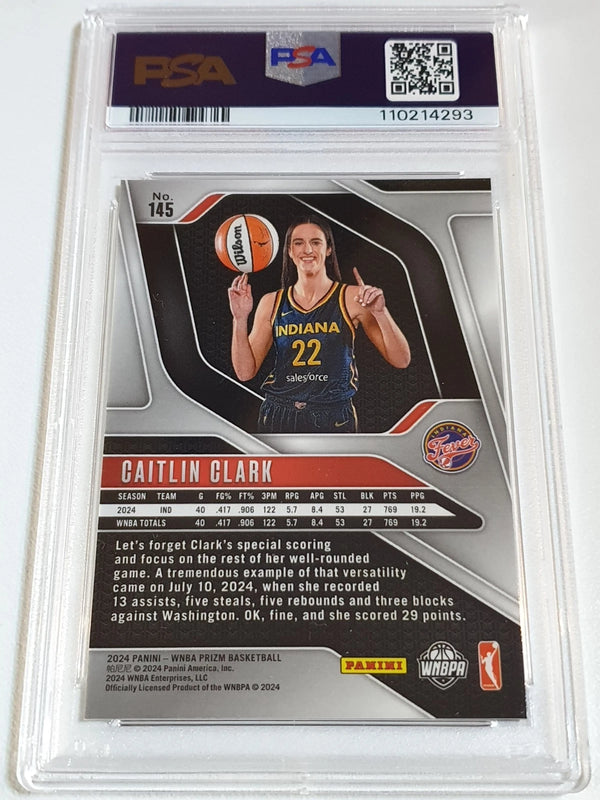 2024 Panini Prizm WNBA Caitlin Clark Rookie #145 RC - PSA 9 (Low POP)