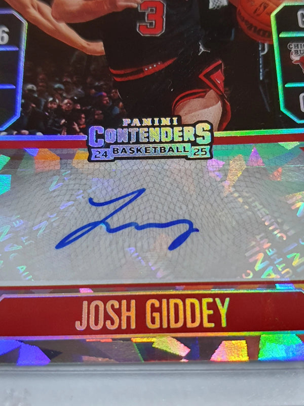 2024 Silhouette Josh Giddey AUTO FINALS TICKET /25 Autograph (Bulls) Cracked Ice