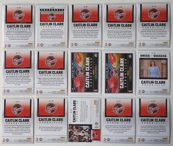 2025 Panini Caitlin Clark Chronicled 15 x HOLO Cards Lot - Rare