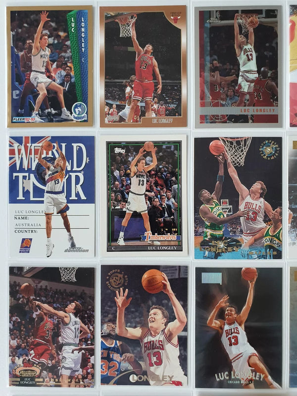 Luc Longley Collection Lot of 30 Cards (Chicago Bulls + Rookie) - Good Condition