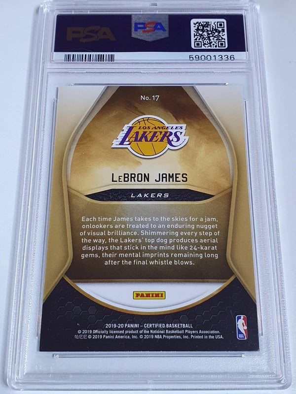 2019 Panini Certified LeBron James #17 GOLD Team - PSA 9 (POP 40)