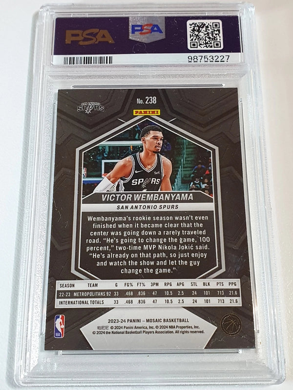 2023 Panini Mosaic Victor Wembanyama Rookie #238 RC - PSA 9 (Low POP)