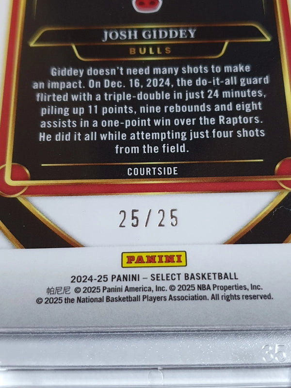 2024 Panini Select Josh Giddey #238 DISCO BLUE 25/25 Holo (Bulls) - Rare