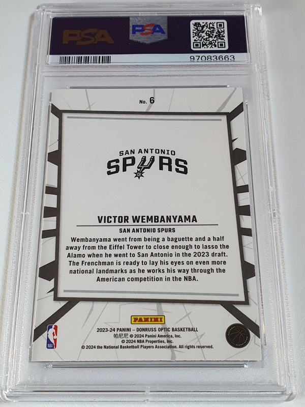 2023 Donruss Optic Victor Wembanyama Rookie #6 My House RC- PSA 9 (Low POP)