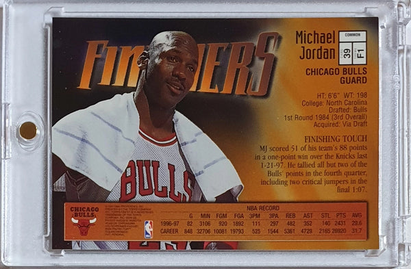 1997 Topps Finest Michael Jordan #39 With Coating Finishers - Ready to Grade