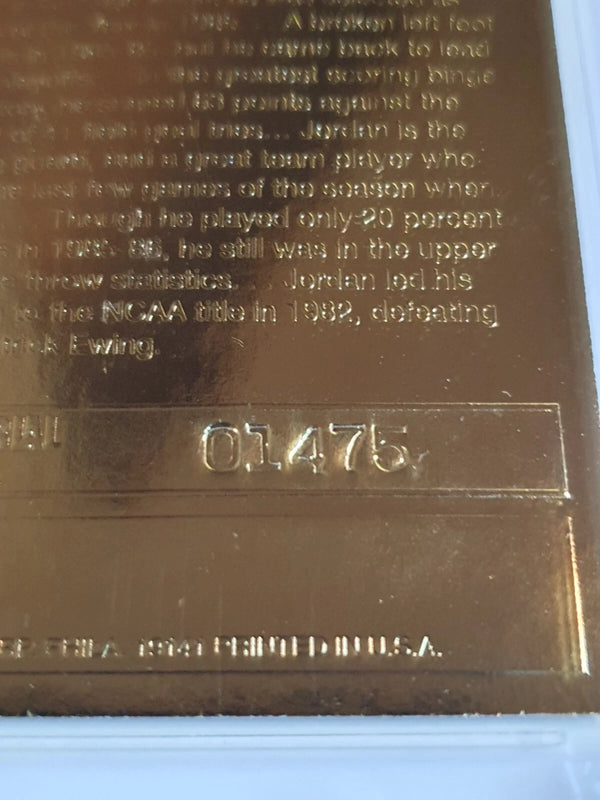 1998 Fleer 23KT Gold Michael Jordan 1986 Rookie Sticker - Gem Mint 10