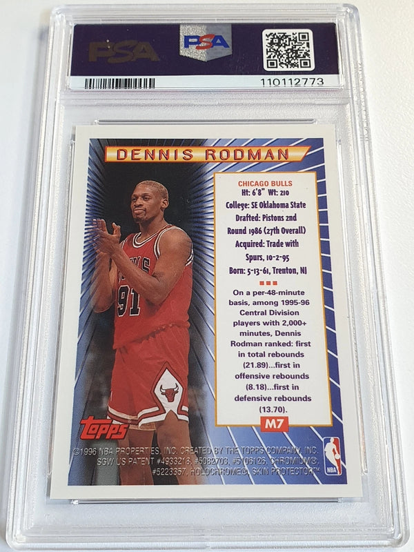 1996 Topps Mystery Finest Dennis Rodman #M7 Super Team Winner - PSA 9 (POP 7)