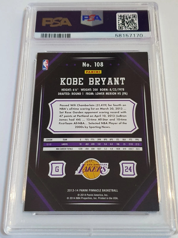 2013 Panini Pinnacle Kobe Bryant #108 - PSA 8 (POP 35)