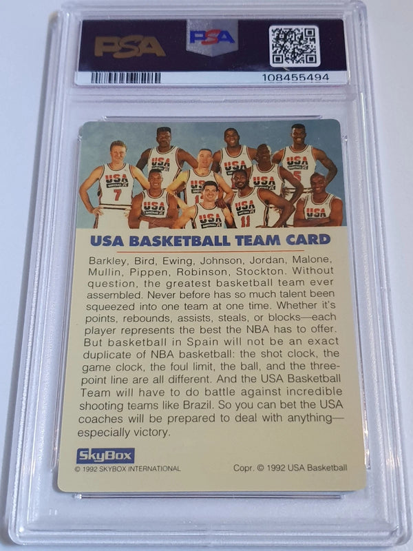 1992 Skybox USA Basketball Team USA #LE PLASTIC CARD Insert - PSA 9 (Low POP)
