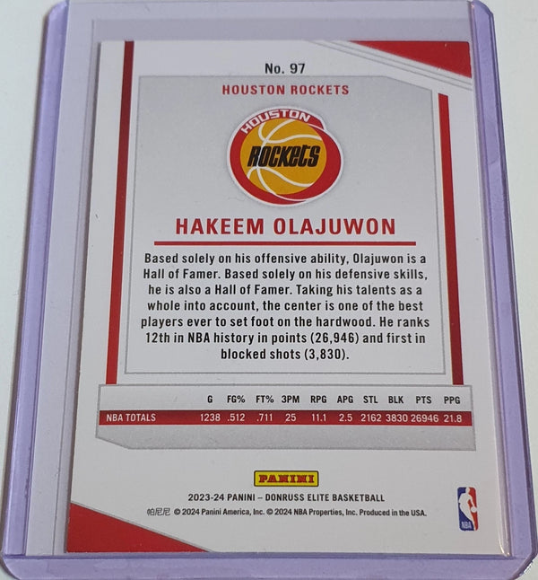 2023 Panini Donruss Elite Hakeem Olajuwon #97 RED INFINITE Holo - Ready to Grade