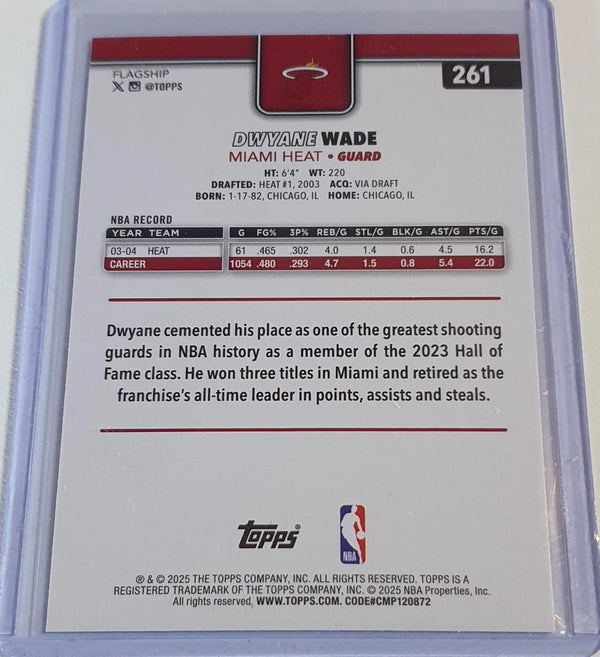 2025 Topps Flagship Basketball Dwyane Wade #261 HOLO FOIL - Ready to Grade