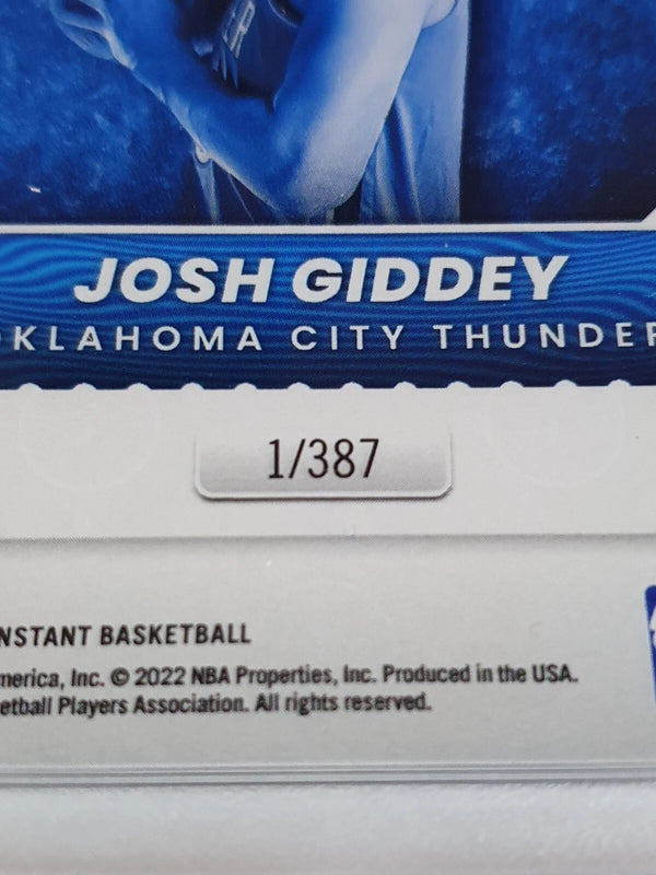 2021 Panini Instant Josh Giddey Rookie #YO-6 /387 Year One RC - PSA 9 (POP 5)