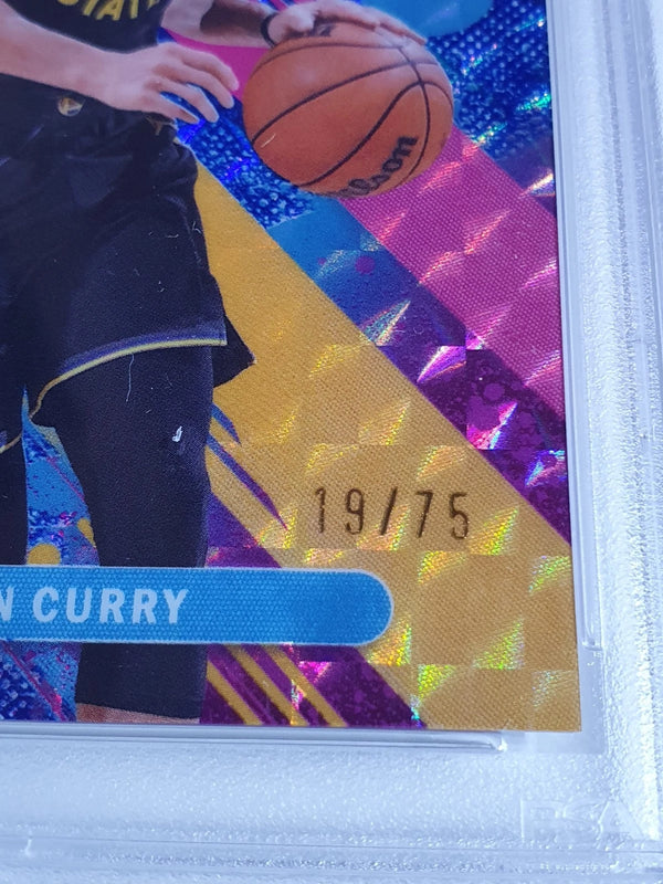 2025 Topps Finest Stephen Curry #74 BLUE GEOMETRIC /75 - PSA 9 (POP 3)