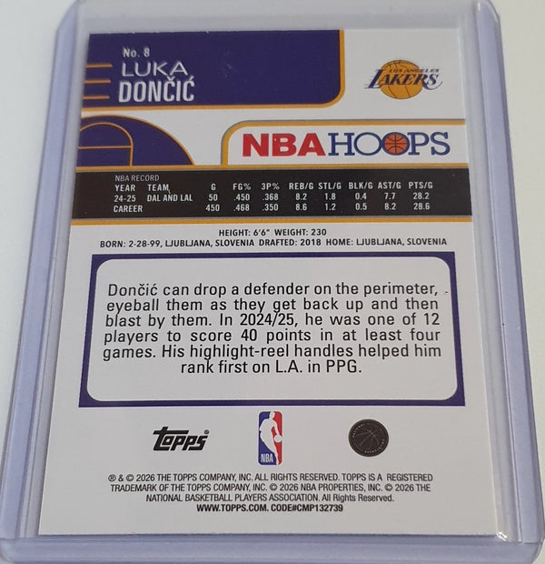 2025 Topps NBA Hoops Luka Doncic #8 RAINBOW Foil - Ready to Grade