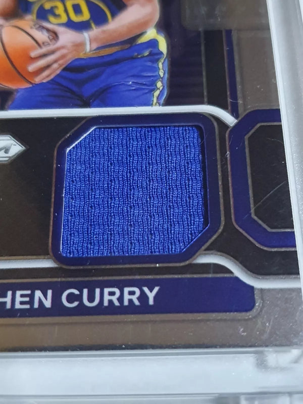 2021 Panini Prizm Stephen Curry #PATCH Game Worn Blue Jersey - Ready for Grading