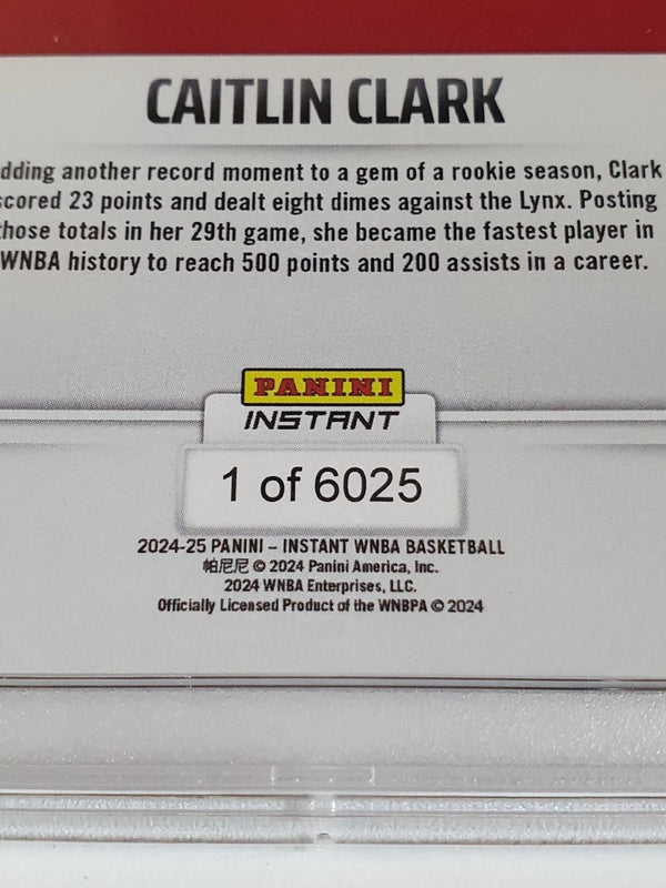 2024 Panini Instant WNBA Caitlin Clark Rookie #180 /6025 RC - PSA 10 (Low POP)