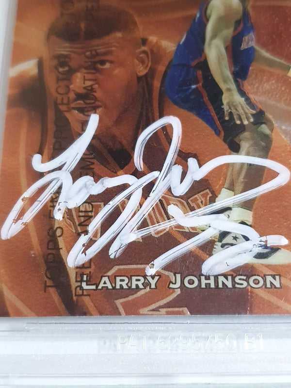 1997 Topps Finest Larry Johnson #AUTO On Card Autograph - BGS Authenticated