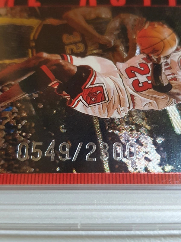 1998 UD Living Legend Michael Jordan RED /2300 Game Action - PSA 8 (POP 13)
