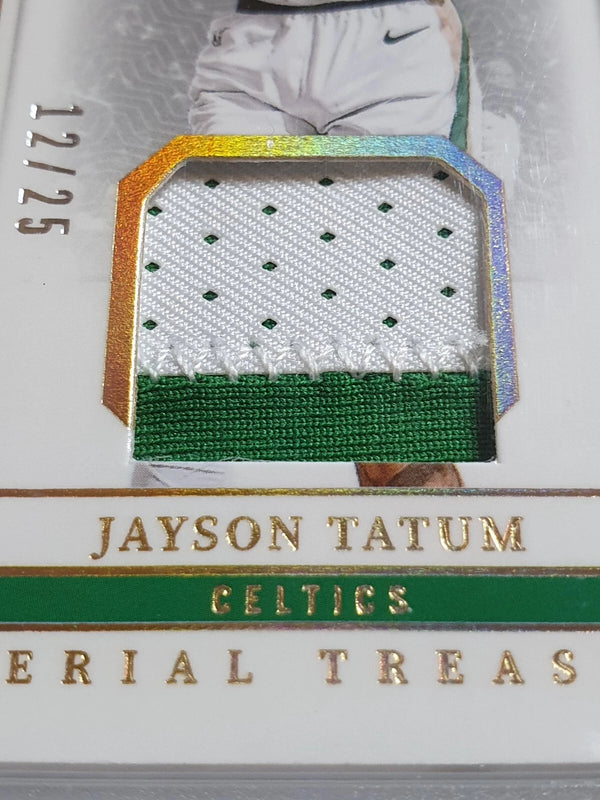 2023 National Treasures Jayson Tatum #PATCH PRIME /25 Game Worn Jersey - Rare