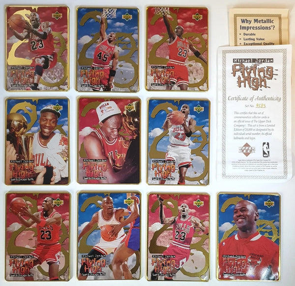 1996 Upper Deck Michael Jordan Flying High All-Metal 10 Cards Set Good Condition