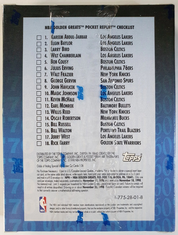 1998 Topps Golden Greats Pocket Replay Motion Action Card - Factory Sealed