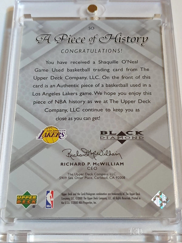 1999 UD Black Diamond Shaquille O'Neal #PATCH GAME BALL Swatch - Ready to Grade
