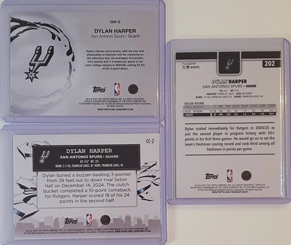 2025 Topps Dylan Harper Lot of 3 x Rookie RCs #GN-2 #CC-2 #202 - Ready to Grade