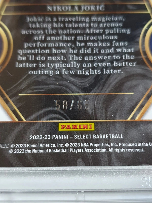 2022 Panini Select Nikola Jokic #101 ORANGE Holo /65 Die Cut - Ready to Grade
