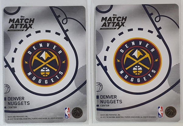 Lot of 2 x 2025 Topps Match Attax Nikola Jokic Holos Color Variants - Rare