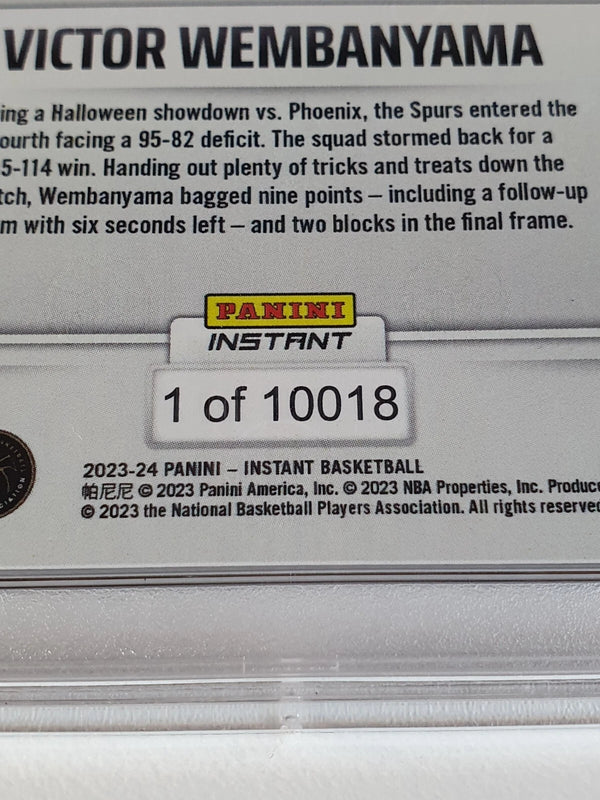 2023 Panini Instant Victor Wembanyama Rookie #26 /10018 RC - PSA 9 (LOW POP)