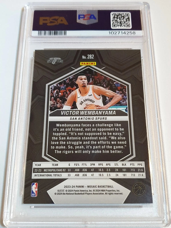 2023 Panini Mosaic Victor Wembanyama Rookie #282 City Edition RC - PSA 9