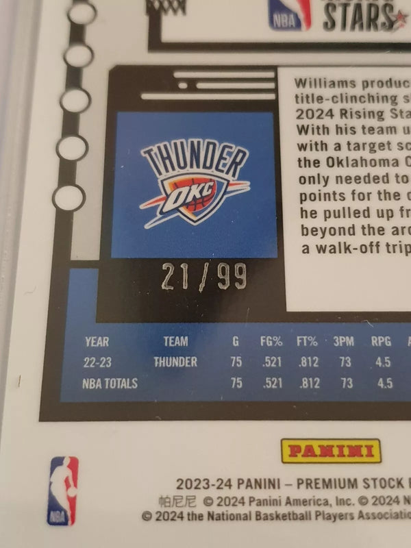 2023 Panini Hoops Premium Stock Jalen Williams #290 DISCO BLUE /99 Holo - Rare