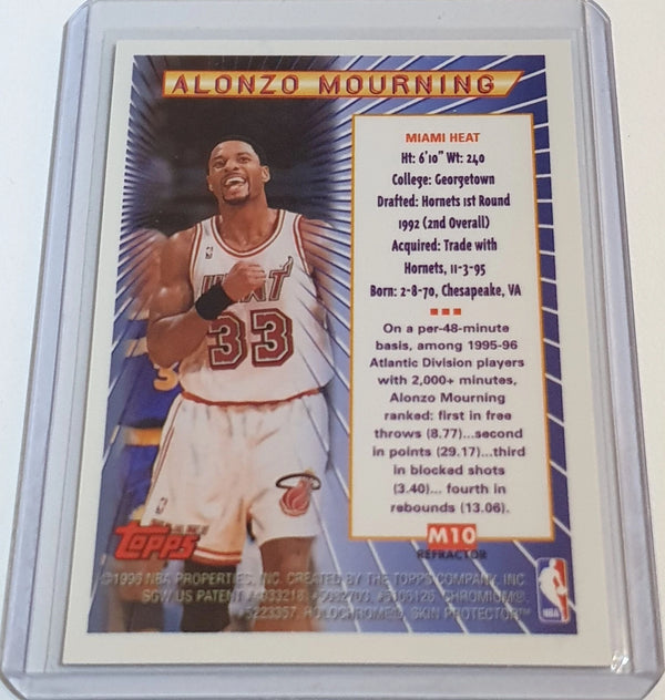 1996 Topps Alonzo Mourning #M10 BORDERED REFRACTOR Mystery Finest - Rare