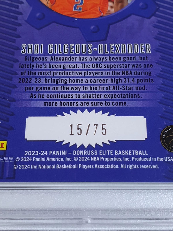 2023 Elite Shai Gilgeous-Alexander #9 NEON GREEN /75 Holo - PSA 9 (POP 1)