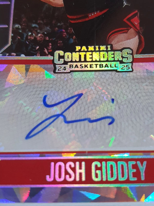 2024 Panini Silhouette Josh Giddey AUTO CRACKED ICE /25 Veteran Ticket - Rare