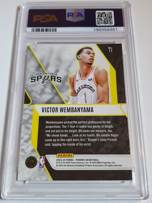 2023 Panini Phoenix Victor Wembanyama #5 SILVER Holo Fade to Black - PSA 9