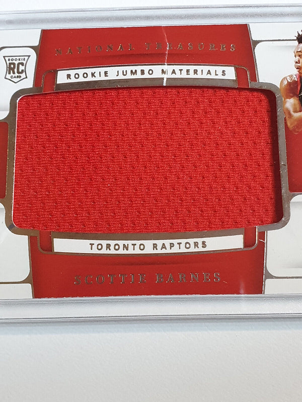 2021 National Treasures Scottie Barnes Rookie PATCH /99 Jumbo RC Jersey - Crease