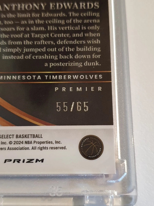 2023 Select Anthony Edwards #164 ORANGE /65 HOLO Premier Level Die Cut - Rare