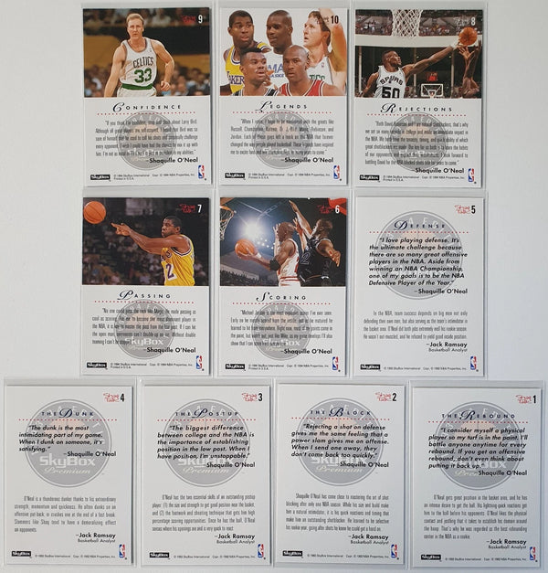 1993 Skybox Premium Shaquille O'Neal Shaqtalk COMPLETE SET (10 cards) - Rare