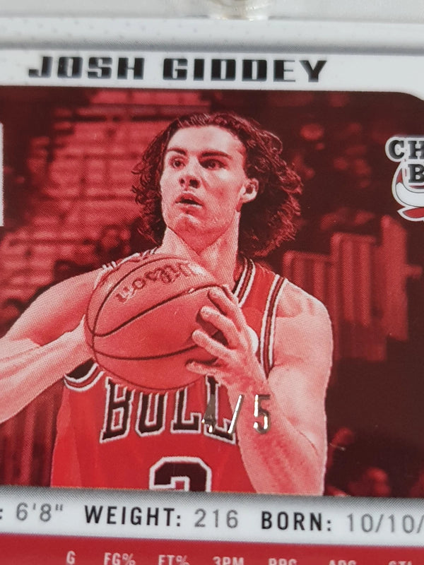 2024 Panini Prizm Deca Josh Giddey #123 BLACK GOLD /5 Holo (Bulls) - Rare