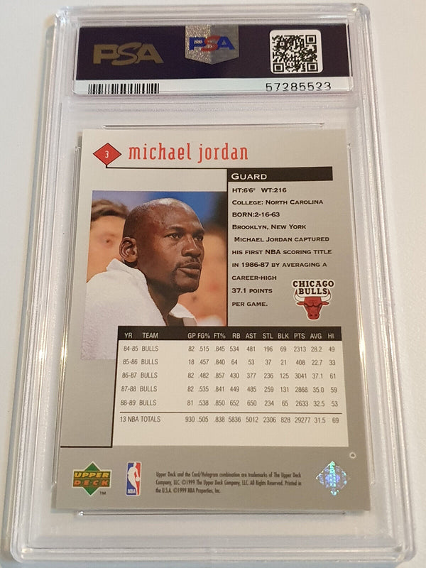 1998 Upper Deck Michael Jordan BLACK DIAMOND #3 Metal Foil - PSA 9