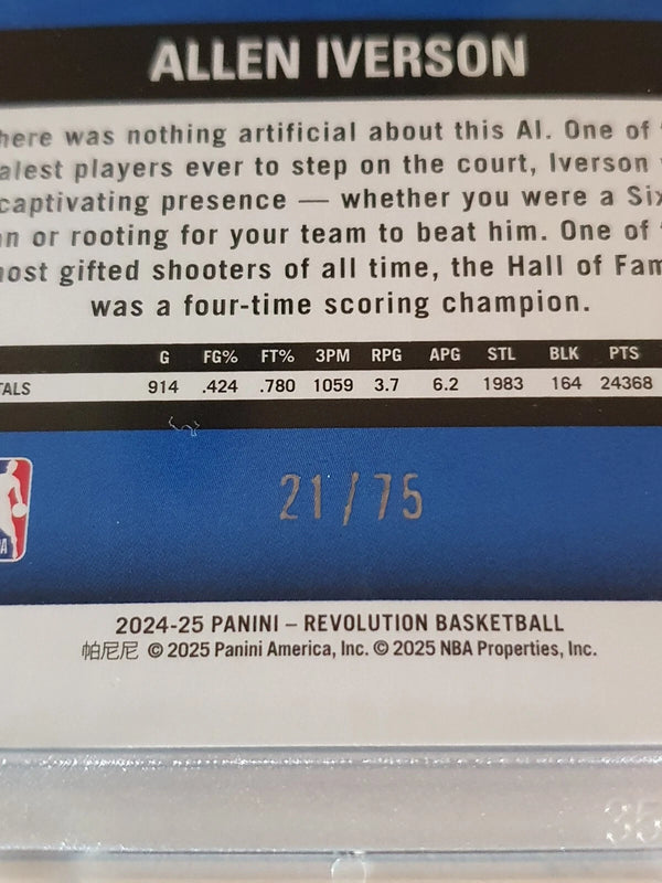 2024 Panini Revolution Allen Iverson #163 SUNBURST /75 Holo Legends - Rare