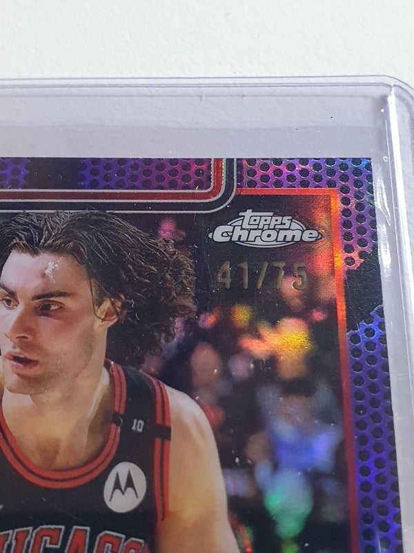2025 Topps Chrome Josh Giddey #48 PURPLE BASKETBALL /75 Refractor (Bulls) - Rare