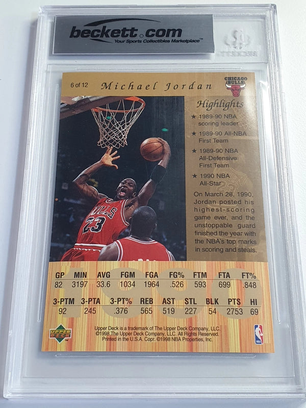 1998 Upper Deck Gatorade Michael Jordan #6 JUMBO Gold Foil - BGS 8.5 (Low POP)