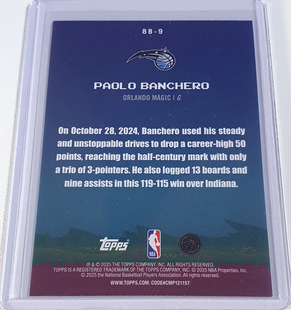 2025 Topps Basketball Paolo Banchero #8B-9 HOLO FOIL - Ready to Grade