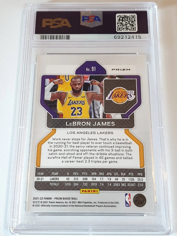 2021 Panini Prizm LeBron James #91 PREMIUM FACTORY SET Holo - PSA 9 (POP 19)