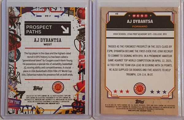 2025 Topps Chrome McDonald's AJ Dybantsa Rookie #PP-7 #45 RC - Ready to Grade